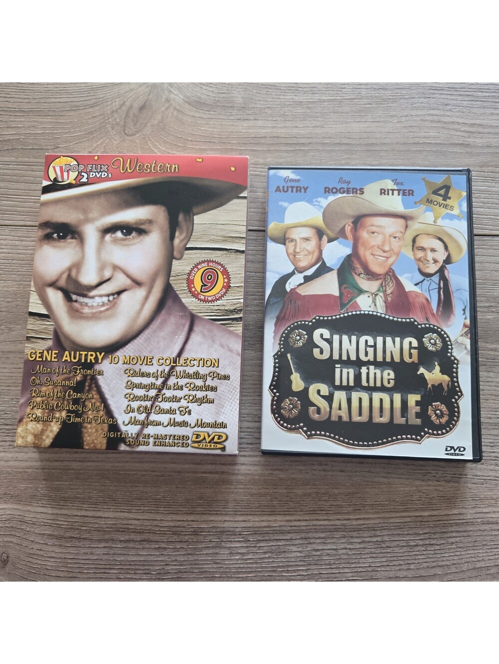 Gene Autry 14-Movie 4-DVD Lot Pop Flix + Singing in Saddle Roy Rogers Western
